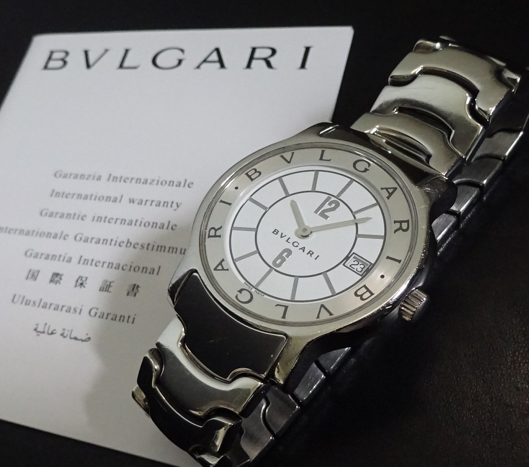 トケマー:BVLGARI ブルガリ ソロテンポ ST35S 白文字盤 SSブレスレット 