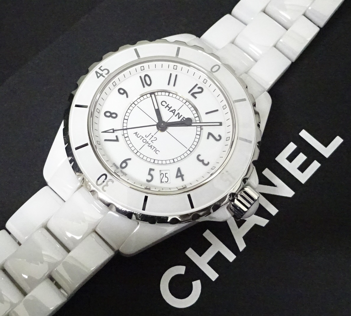 CHANEL シャネル J12 38mm H0970 デイト 白 ホワイト セラミック SS ステンレス メンズ 自動巻き【6ヶ月保証】【腕時計】