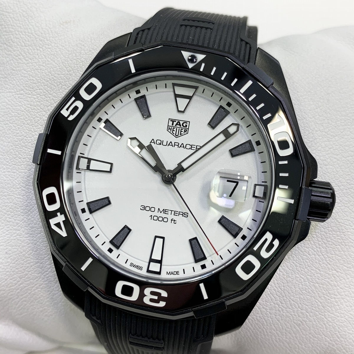 TAG HEUER アクアレーサー クロノ 腕時計 クオーツ SS 白文字盤