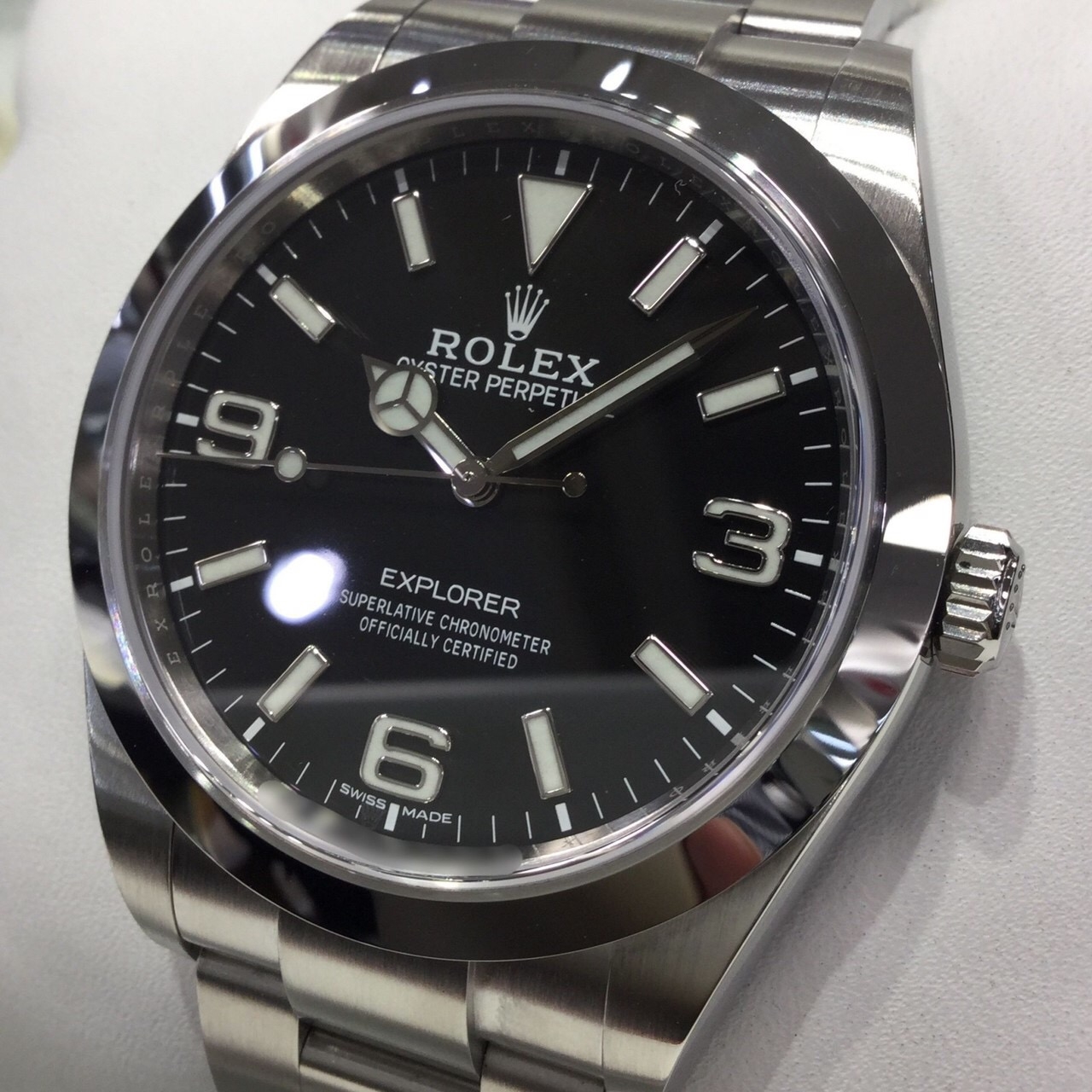 中古 ロレックス ROLEX エクスプローラー 214270 ランダムシリアル ブラック メンズ 腕時計