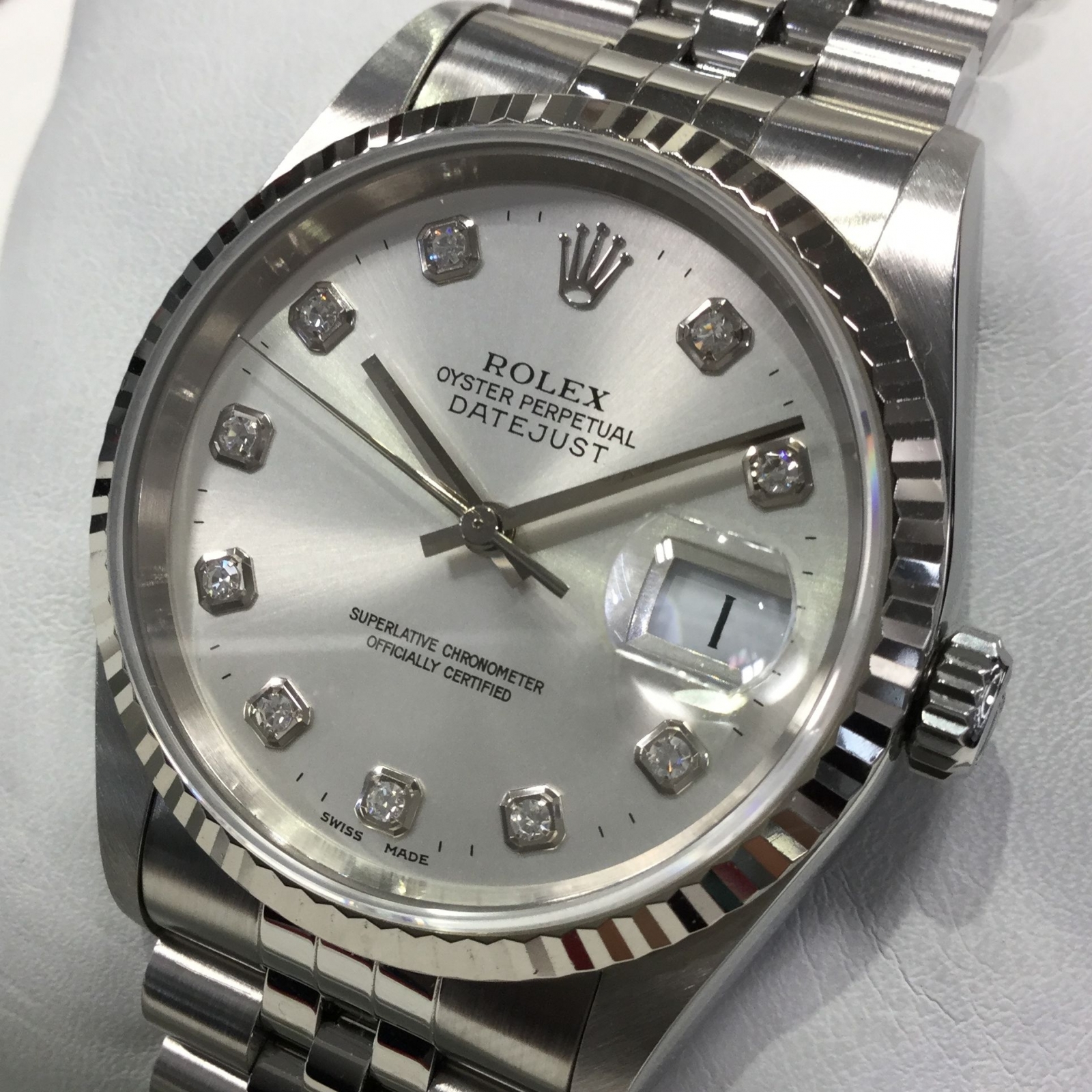 ロレックス ROLEX デイトジャスト36 P番 16234 シルバー文字盤 SS/K18WG メンズ 腕時計