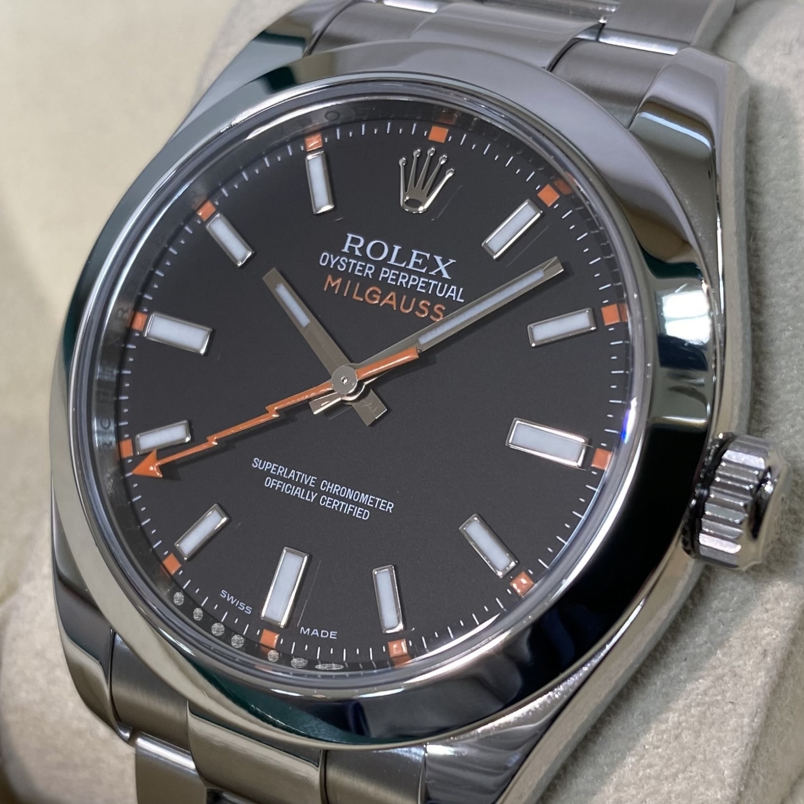 ロレックス ROLEX ミルガウス 116400 V番 ルーレット メンズ 腕時計 ホワイト 文字盤 オートマ 自動巻き ウォッチ 90167800
