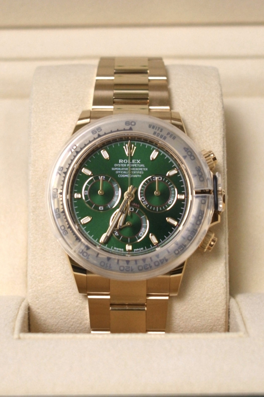 トケマーロレックス デイトナ グリーン文字盤 正規店新品購入 コマ詰めなし