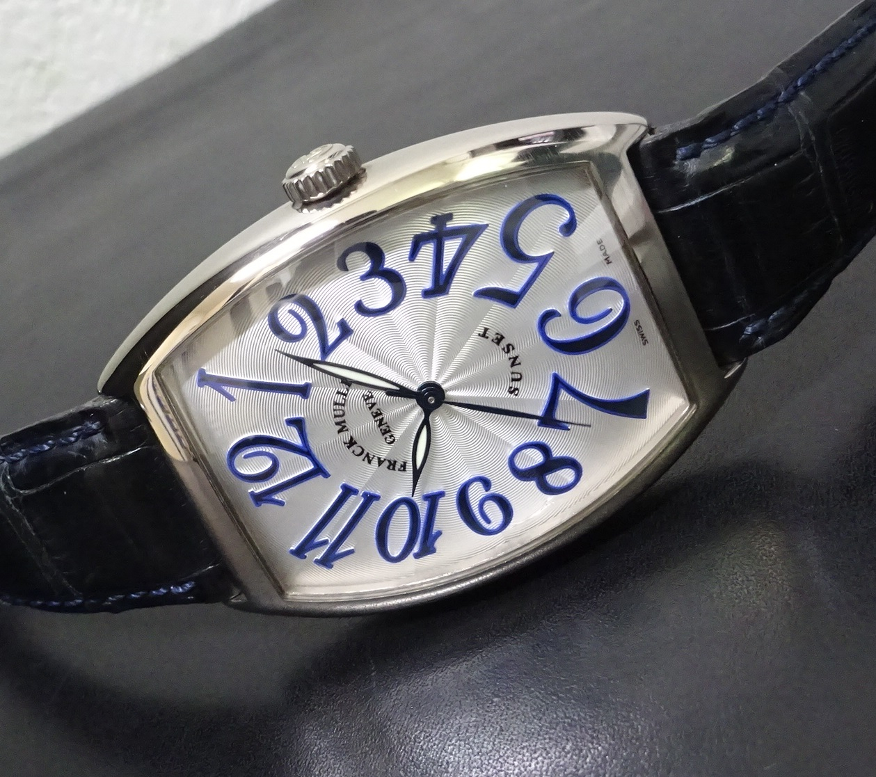 フランク・ミュラー FRANCK MULLER トノウ カーベックス　サンセット 6850SC シルバー K18WG 純正尾錠(SS製)  自動巻き メンズ 腕時計