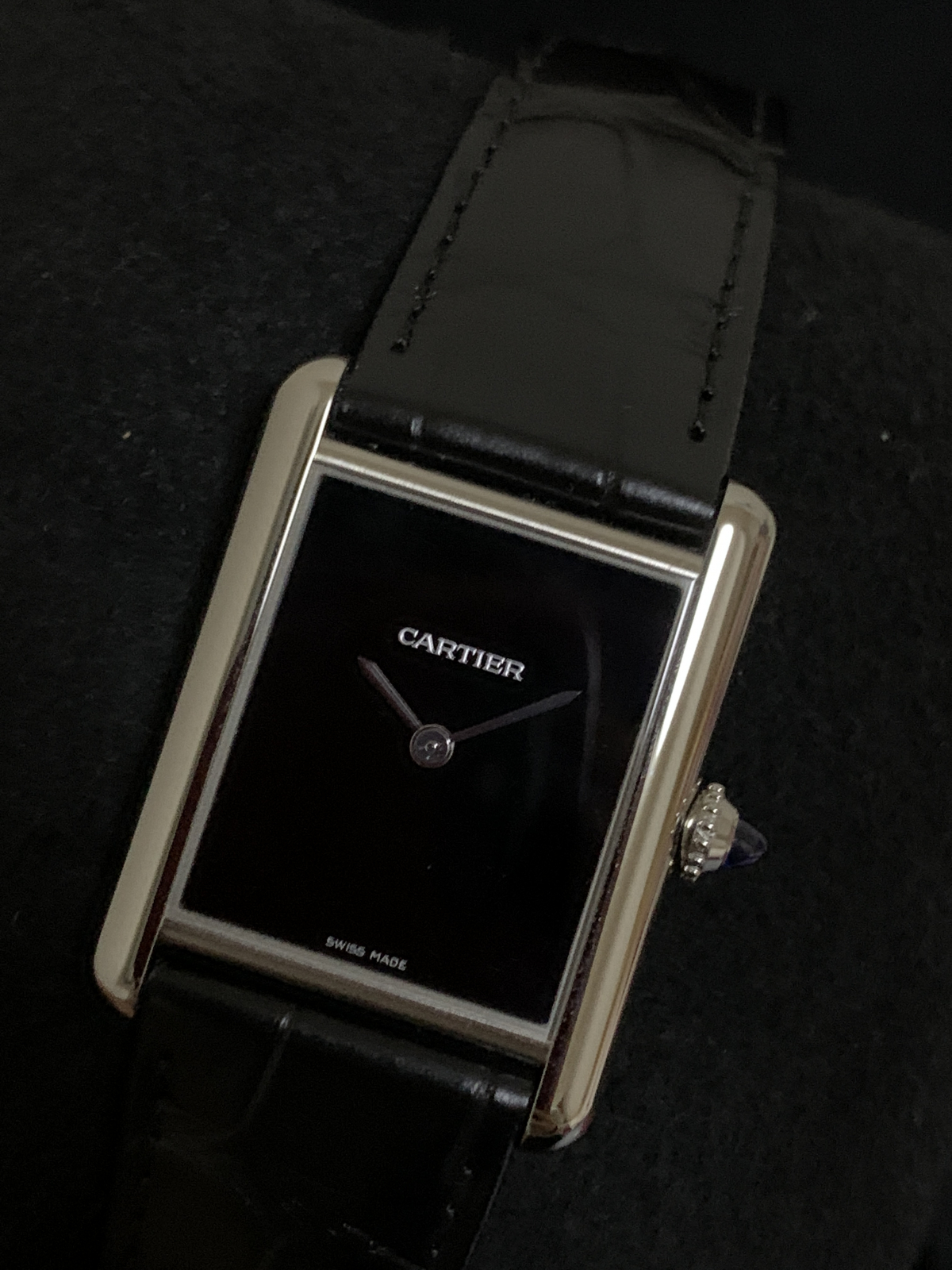トケマー:カルティエ タンクマスト LM ブラックダイヤル WSTA0072