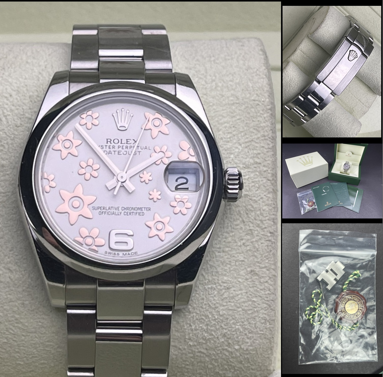 【OH・P済】ROLEX　ロレックス　デイトジャスト　178241　自動巻き　デイト　ランダム　2022年　PG　ピンクゴールド　SS　ピンク　フラワー　レディース　腕時計松前R56号店