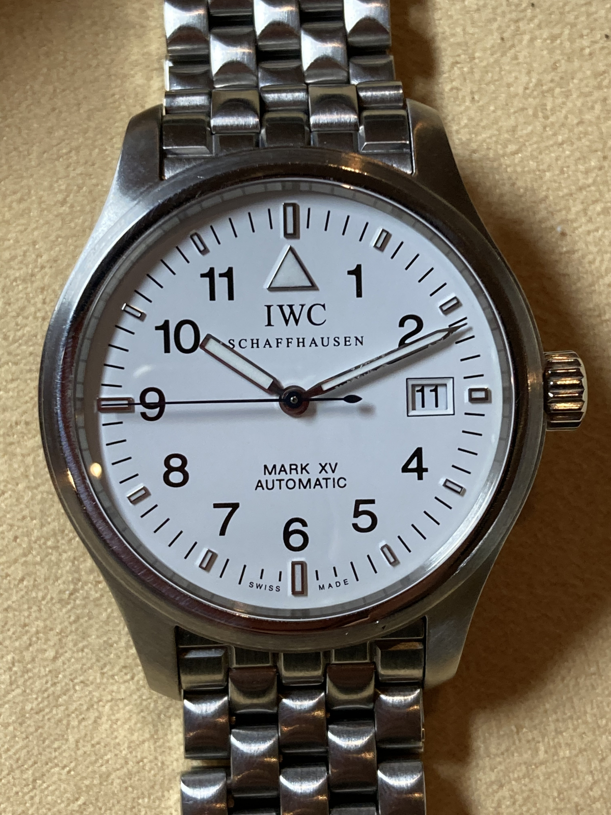 トケマー:【希少】IWC マーク15 白文字盤 中期ブレス お魚リューズ