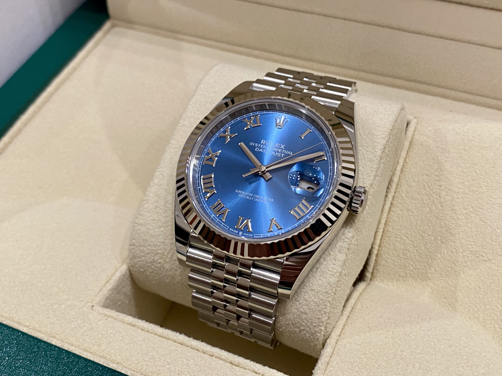 トケマー:今週まで 極美品 ROLEX デイトジャスト41 アズーロブルー