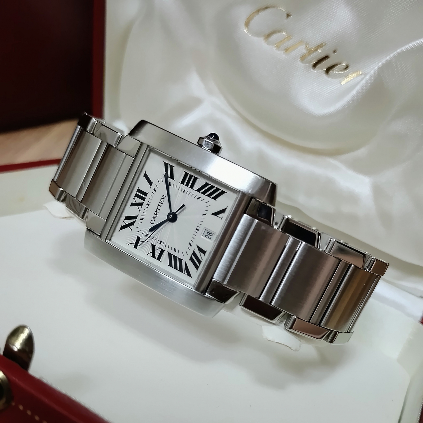 美品 タンク ルイ カルティエ 18KYG ローマン LM Cartier