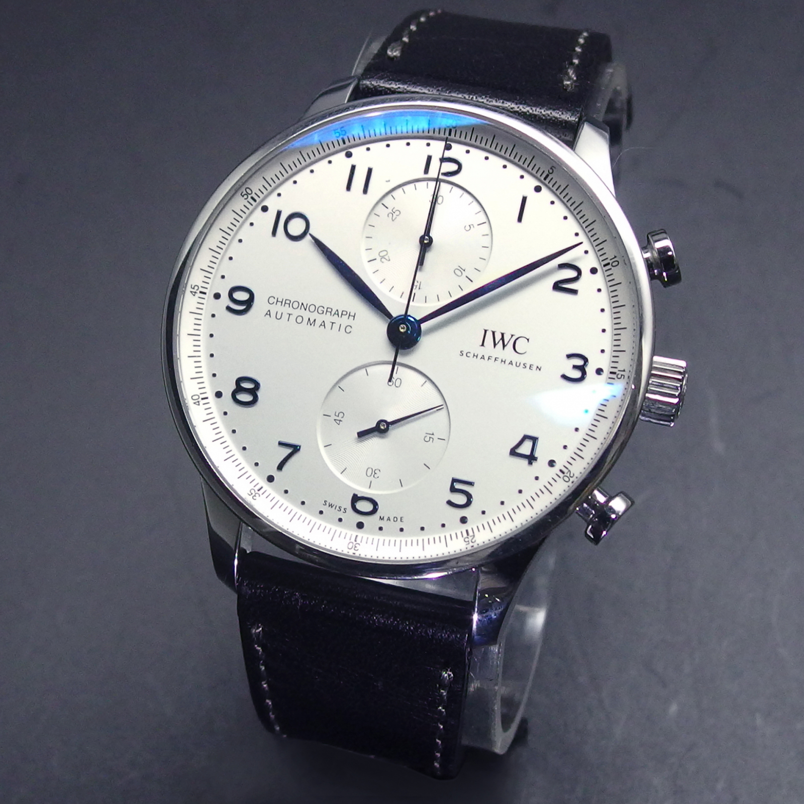 トケマー:美品 IWC ポルトギーゼ クロノグラフ IW371605 シルバー文字 