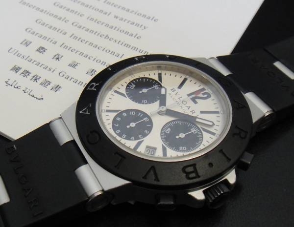 ブルガリ BVLGARI AC44TA アルミニウム クロノグラフ 自動巻き メンズ 内箱・保証書付き_765304