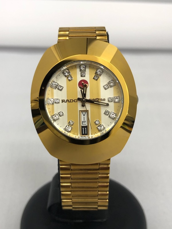 トケマー 現金特価 Rado ラドー ダイアスター 648 0413 3 22pダイヤ デイデイト Ss Gp At ゴールド文字盤 メンズ 中古b