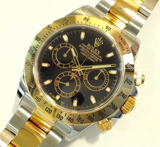 トケマー :: ROLEX / ロレックス :: 【現金特価】ロレックス コスモグラフ デイトナ116523 K品番ブラック SS×YG メンズ 自動巻き 中古A 10034159 (137215)