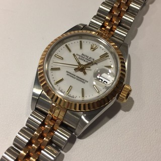 トケマー :: ROLEX / ロレックス :: 【現金特価】 ロレックス デイトジャスト 69173 T番 ホワイト レディース 自動巻き 中古 2895157 (154600)