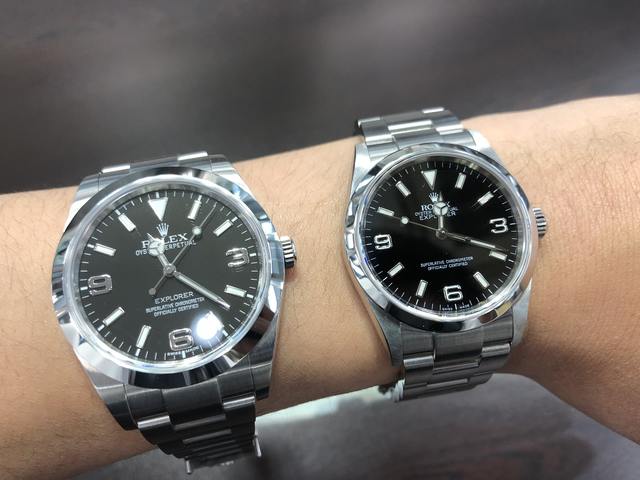 比較検証】ロレックス エクスプローラー1 114270(36mm) VS 214270(39mm
