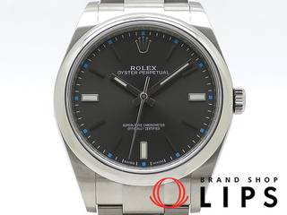 トケマー:【現金特価】ロレックス オイスターパーペチュアル メーカー保証期間中 メンズ時計 114300(ﾗﾝﾀﾞﾑ) SS グレー文字盤 仕上げ済 2010年以降の生産 美品【中古】 (218518)