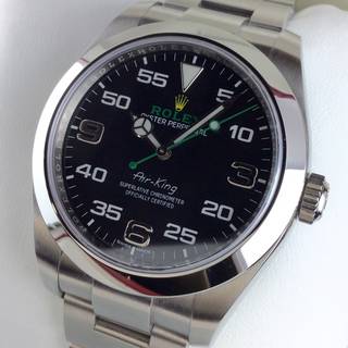トケマー:【現金特価】 ロレックス エアキング 116900 ランダム番 ブラック文字盤 メンズ 自動巻き 中古B 10388563 (218525)