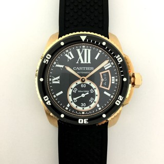 トケマー:カルティエ カリブルダイバー W7100052 黒文字盤 メンズ 自動巻 【中古】Bランク 10140637 (181648)