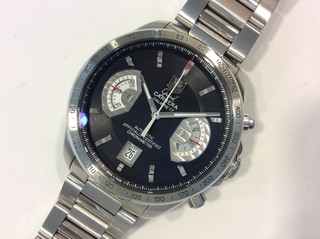 タグホイヤー グランドカレラ クロノグラフ CAV511A メンズ 黒文字盤 自動巻 中古A 10115612 (174288)