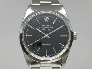 トケマー :: ROLEX / ロレックス :: 【現金特価】ROLEX ロレックス エアキング 14000 U番 メンズ 黒文字盤 自動巻 中古B 10003733 (146088)