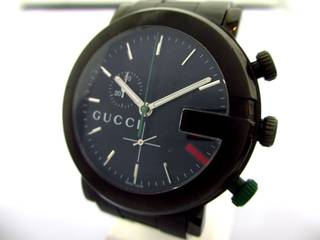 トケマー:GUCCI グッチ Gクロノ YA101331 メンズ 黒文字盤 クォーツ 中古A 2891377 (202132)