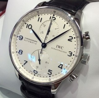 IWC ポルトギーゼ クロノグラフ IW371446 シルバー 中古 10104257 (165698)