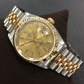 トケイのマーケット :: ROLEX / ロレックス :: メンズドレス :: ロレックス デイトジャスト Ref.16233 W番 シャンパン文字盤 (61813)