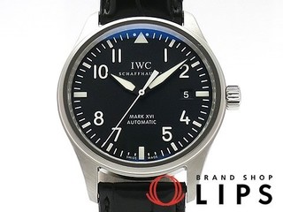 【現金特価】IWC マーク16Dバックル メンズ時計 IW325501 SS/革 黒文字盤 美品【中古】 (174447)