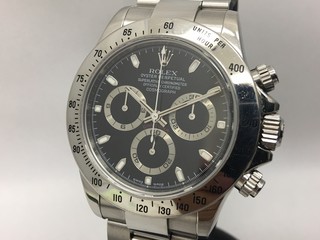 トケマー :: ROLEX / ロレックス :: コスモグラフ デイトナ :: 【現金特価】ロレックス 116520 F番 デイトナ Ref番号合致箱付 中古B 黒文字盤 820106539 (162728)