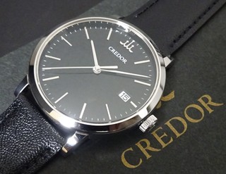 トケマー:美品 良品 SEIKO セイコー クレドール シグノ 4L75-00B0 黒文字盤 メンズサイズ 自動巻 純正内外箱あり 取扱説明書あり 本物 (185094)