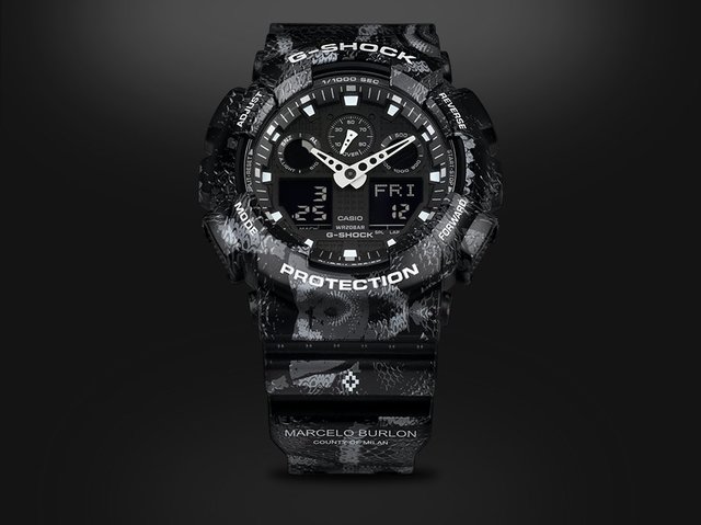 買ってみた コラボモデルg Shock Marcelo Burlon Ga 100mrb 1ajr