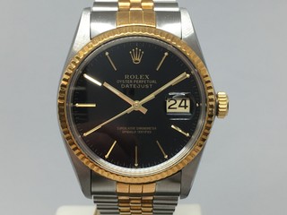 トケマー :: ROLEX / ロレックス :: 【現金特価】 ロレックス デイトジャスト 16013 8番代 中古B メンズ 黒文字盤 自動巻 2920026 (157915)