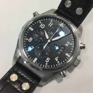 IWC パイロットウォッチダブルクロノグラフ IW377801 黒 メンズ 自動巻き 中古A 2780080 (220758)