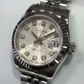 トケマー :: ROLEX / ロレックス :: レディース :: 【現金特価】 ロレックス デイトジャスト Ref.179174G ランダム番 シルバーホリコン文字盤 中古A 10058235 (142359)