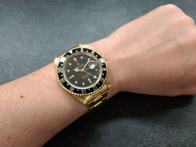 ロレックス 金無垢 駒 ブレス GMT 16758 k18yg-