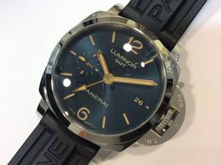 パネライ ルミノール1950 3DAYS GMT PAM00688 S番 ブルー メンズ 自動巻き 中古A 10348880 (214173)