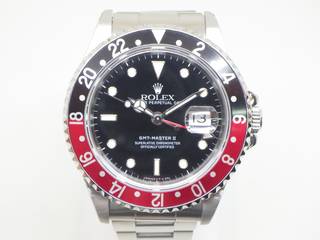 ROLEX ロレックス GMTマスターⅡ 黒赤ベゼル 16710 X番 保証書あり 日本ロレックスによるOH済 メンズ 自動巻 (226100)