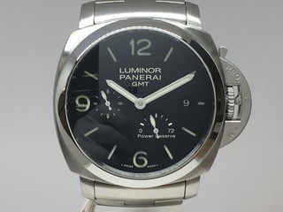 トケマー :: PANERAI / パネライ :: パネライ ルミノール1950 3デイズ ＧＭＴパワーリザーブ PAM00347 O番 メンズ 黒文字盤 自動巻 中古A 10003455 (125056)