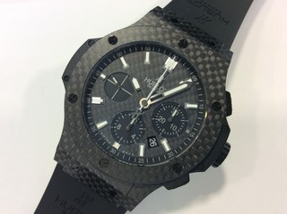 トケマー :: HUBLOT / ウブロ :: ウブロ ビッグバン オールブラック カーボン 301.QX.1724.RX メンズ 自動巻き 中古A 10069085 (160871)